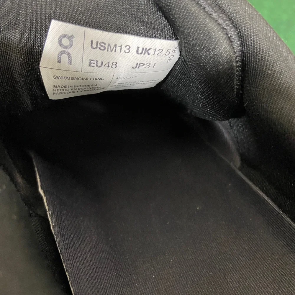 On Cloudrunner Running Shoes Men Size 13 Black Gray Sneakers